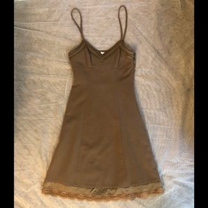 KENSIE Taupe Spaghetti Strap Flare Dress